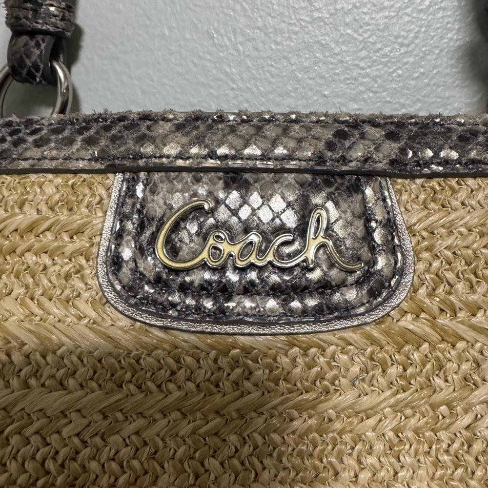 Coach Alexandra Python Straw Purse - image 3